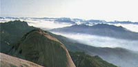 Insubong and Suraksan sea of clouds viewed from paegundae in Puk'ansan National  Park